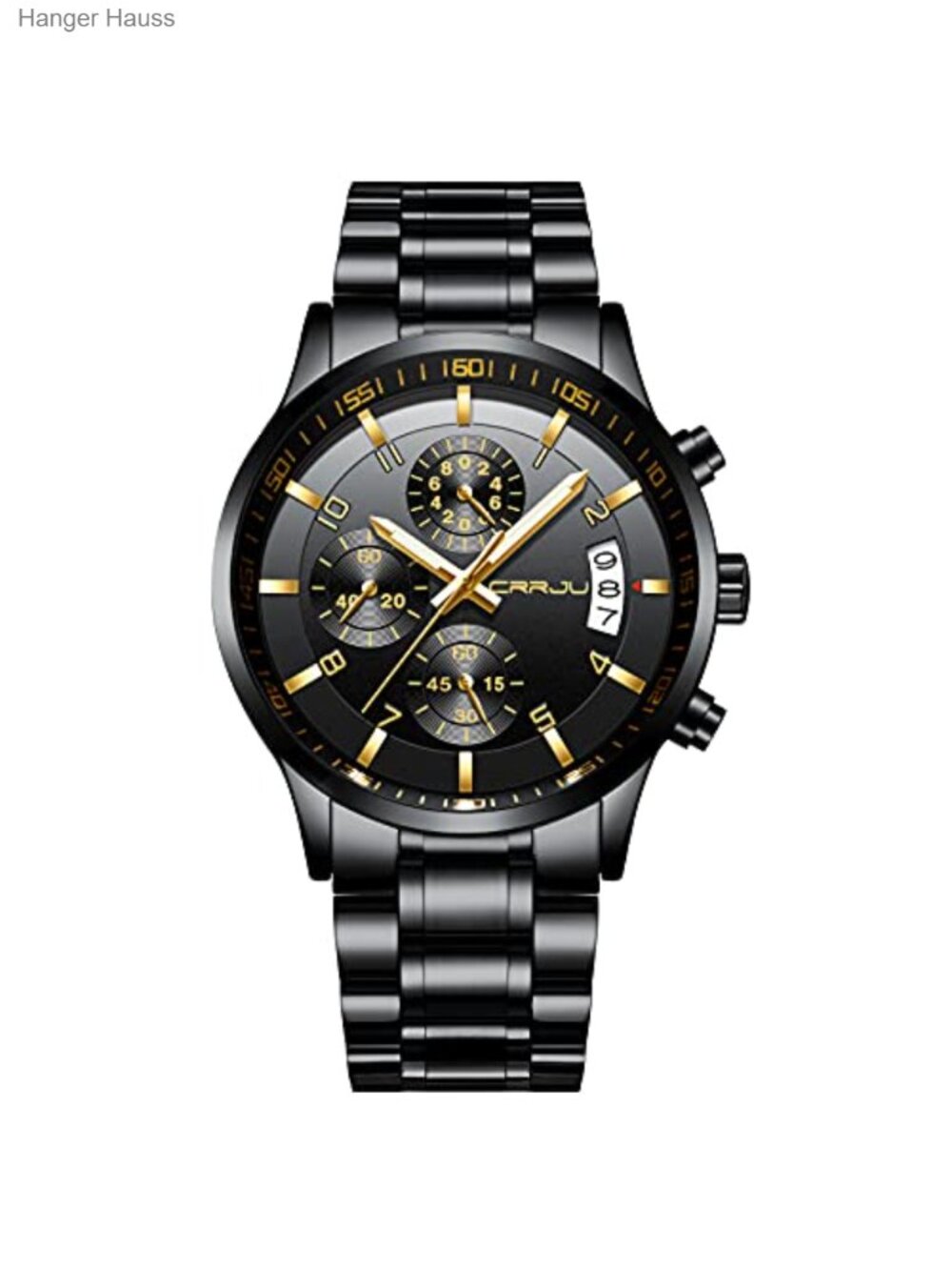 Men's Stainless Steel Chronograph Quartz Watch with Date Display